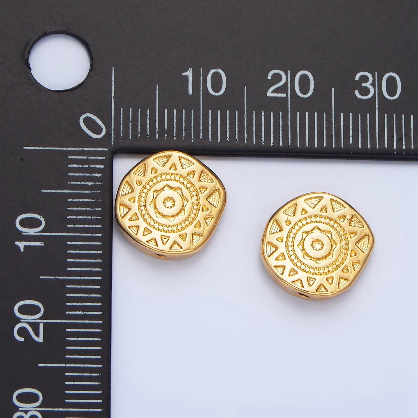 Minimal geometric sun design 24k gold filled bead | b-144