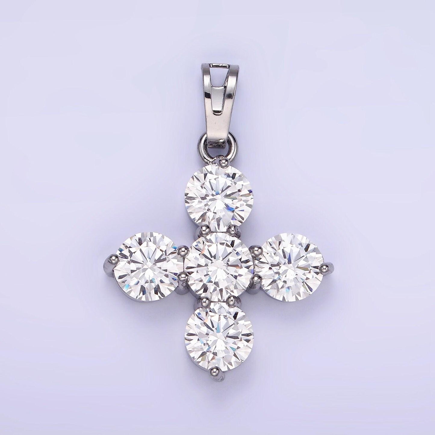 Mini cubic gold cross charm silver cross cz religious add-on charm for minimalist jewelry making supply | ah-133 & ah-133