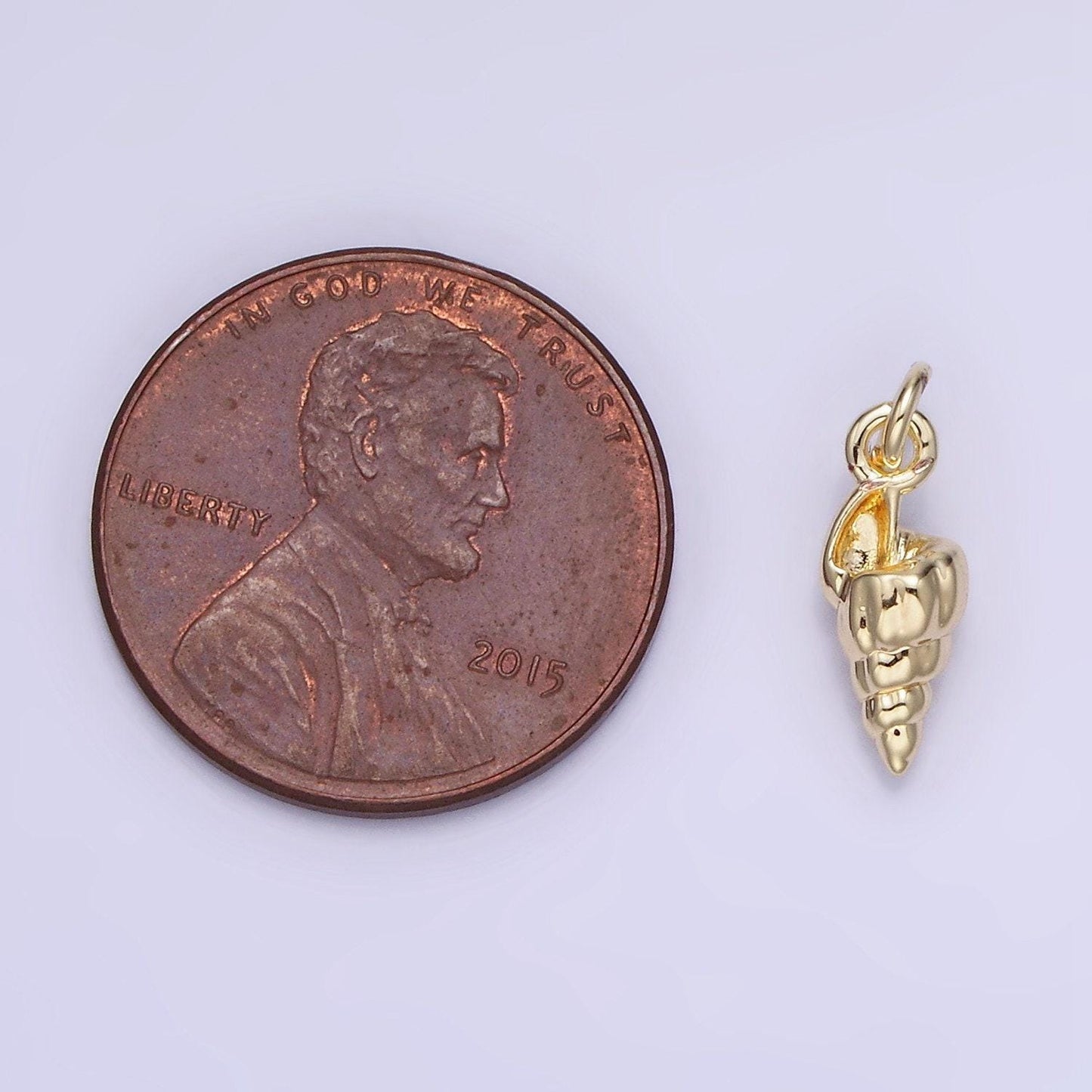 Dainty gold conch sea shell pendant micro summer ocean snail shell charm | diy fashion jewelry add on necklace bracelet | ag725