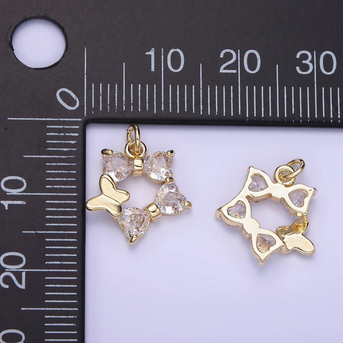 14k gold filled cz star with butterfly charm | ag-666