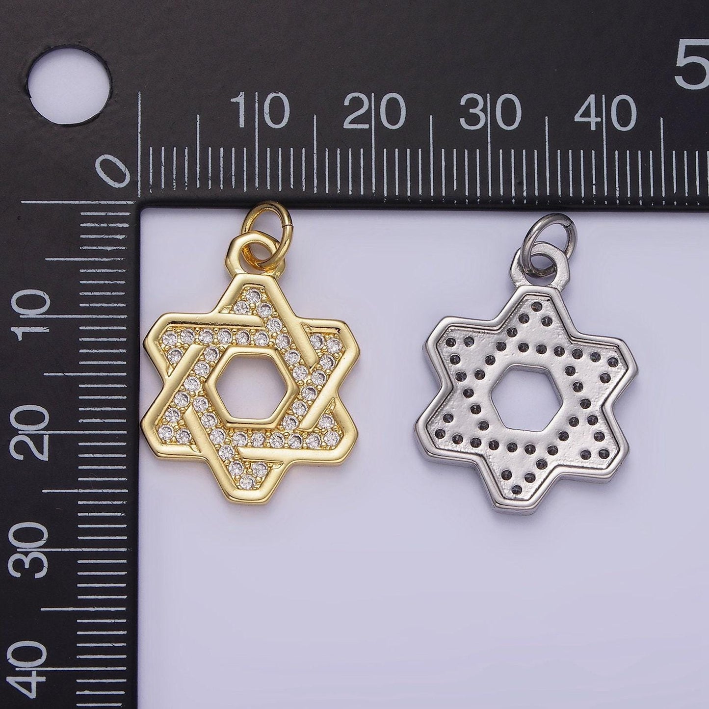 Dainty star of david 14k gold filled lightweight religious charm pendant jewish celestial jewelry micro pave cubic zirconia charm ag648