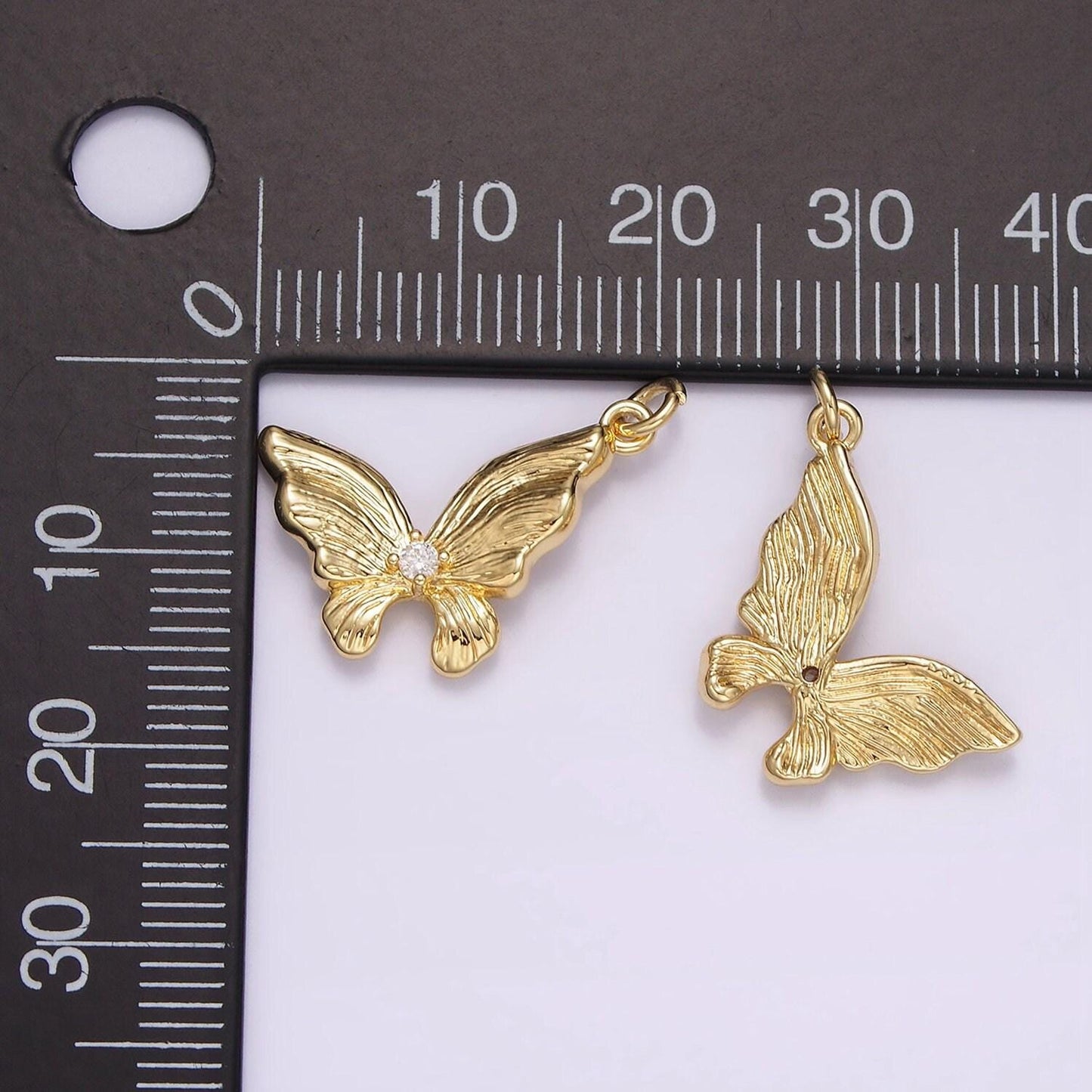 Mini gold filled butterfly charm micro pave mariposa charm cz cubic zirconia butterfly pendant bracelet necklace supply ag597
