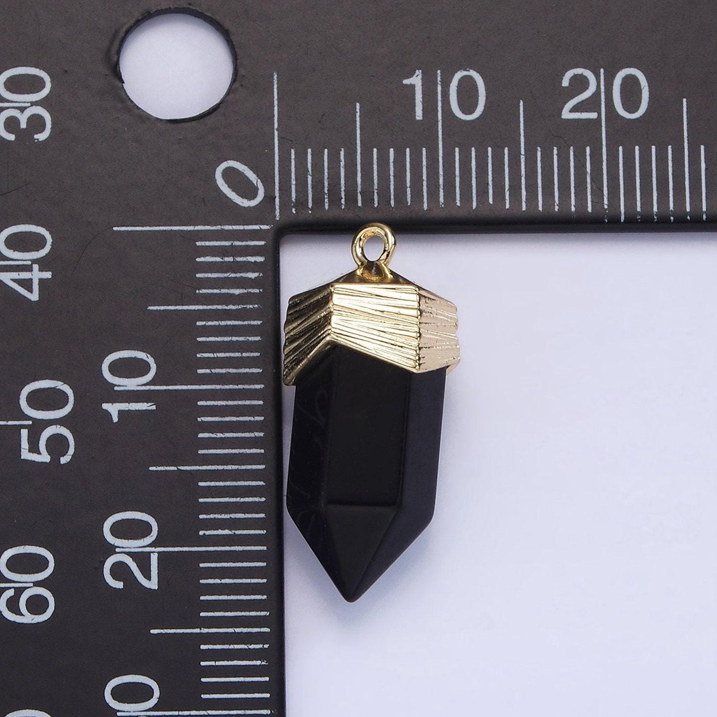 Dainty pendulum gemstone pointed pendant stone crystal, amethyst, quartz, onyx , amazonite, teal gold plated ag343