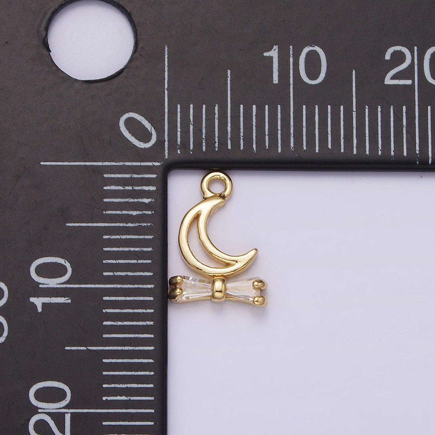 14k gold filled micro pave moon charm, blue opal crescent moon pendant charm, charm, for diy necklace bracelet earring ag273