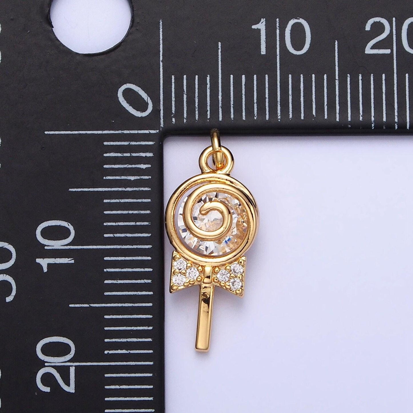 Mini gold lollipop charm silver candy charm bracelet charm, earring charm, necklace charm, sweety charm, lollipop candy charm