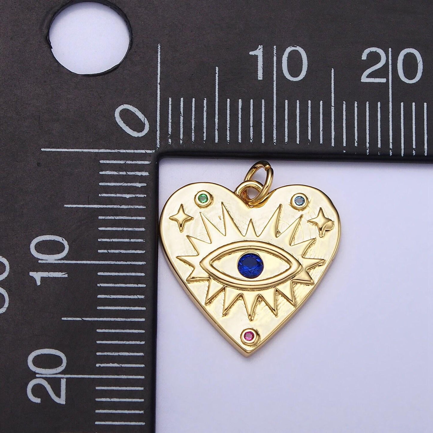 Mini heart evil eye charm gold plated over brass blue eye cz pendant for amulet jewelry pendant necklace bracelet earring supply ac668