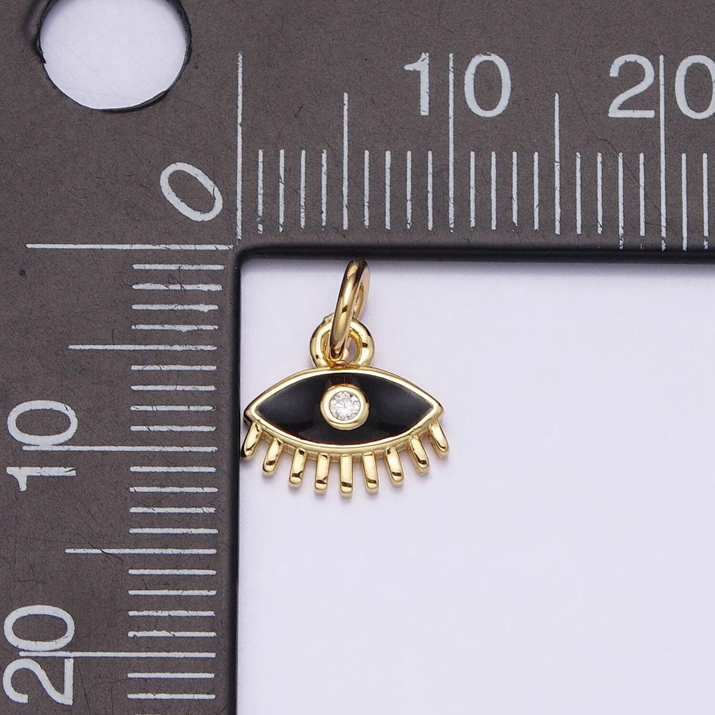 14k gold filled evil eye pendant in blue pink white black enamel | diy fashion jewelry charm add on necklace bracelet earring | ac560
