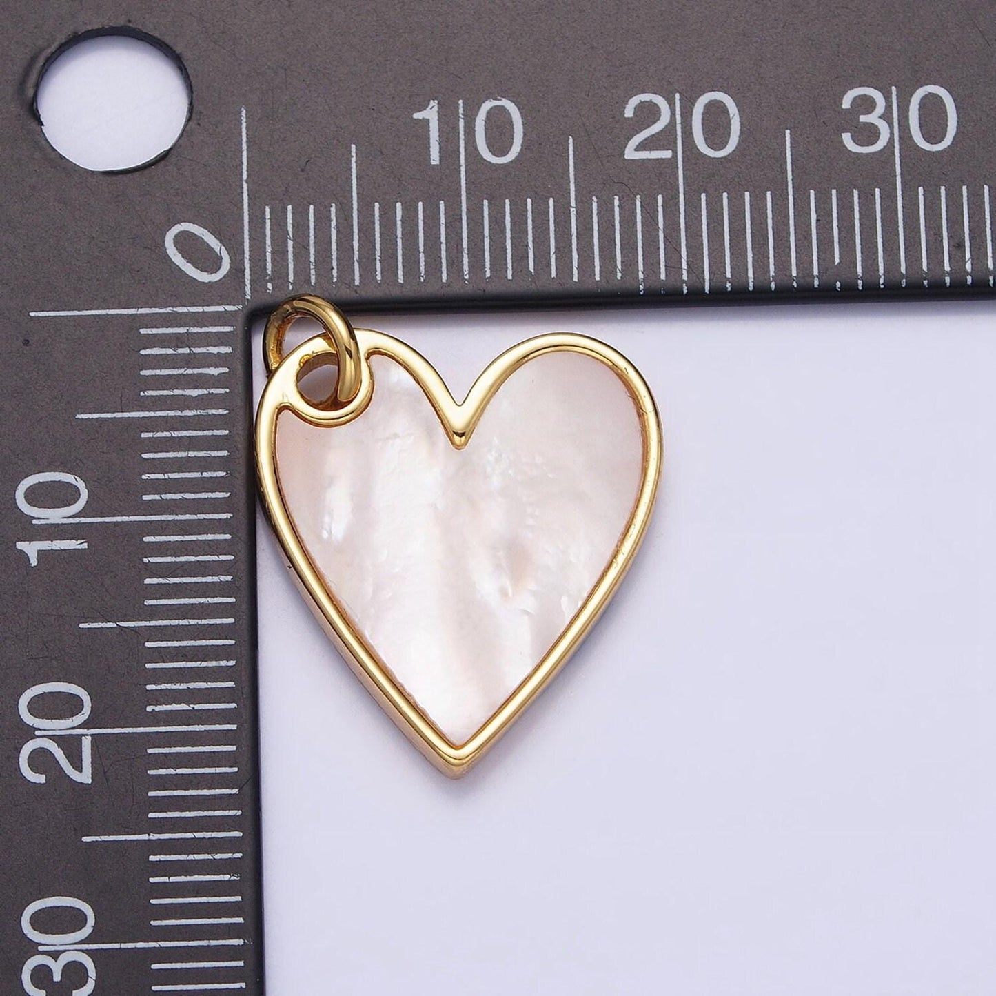 Dainty silver gold pearl heart pendant dangle love charm for valentine jewelry making | ac558 ac557