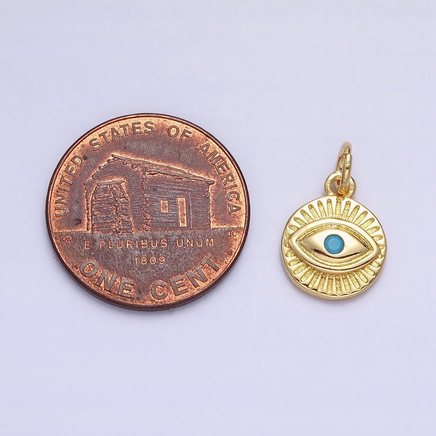 15.6x9.8mm 24k gold filled evil eye charm mini amulet charms for necklace bracelet earring component jewelry supply ac450