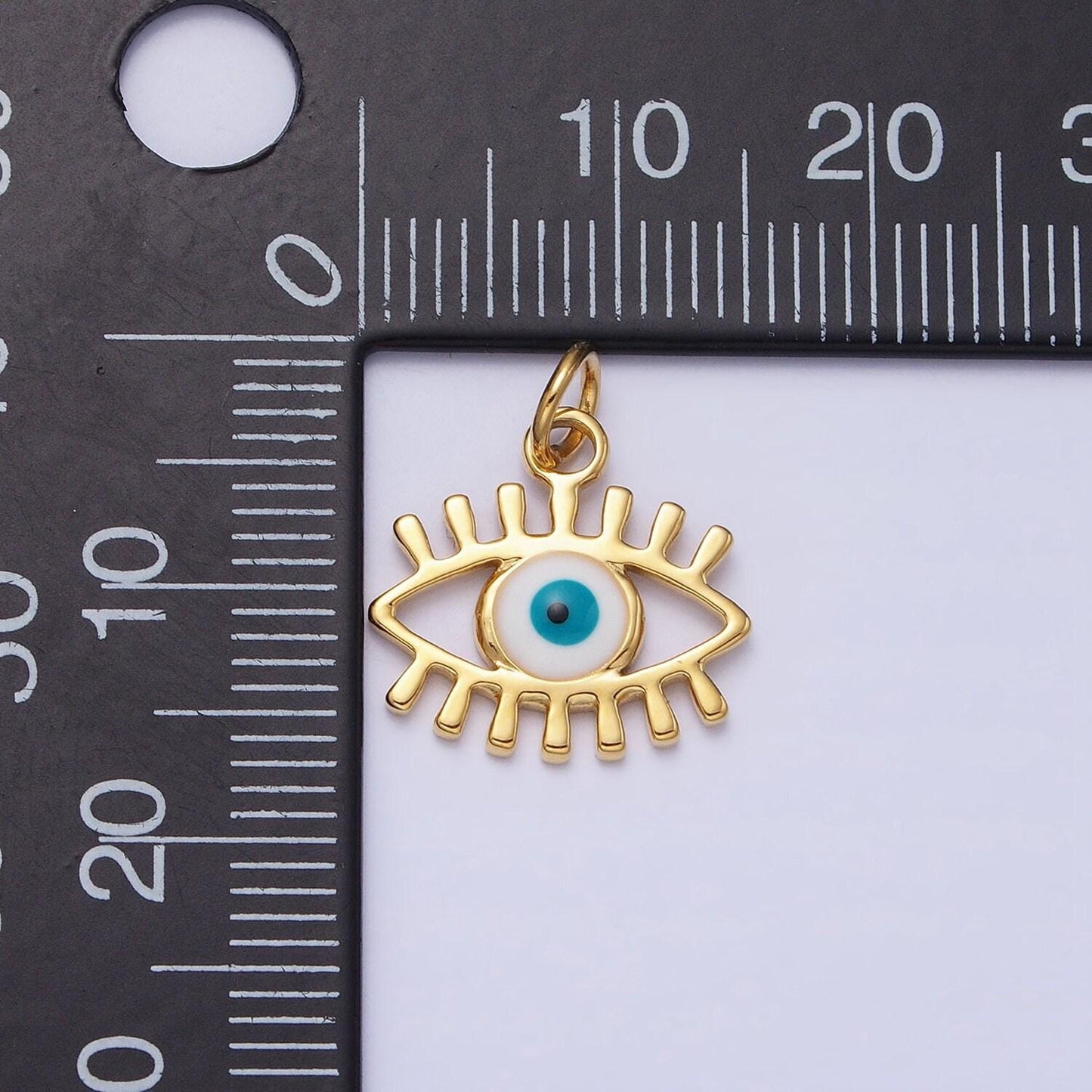 Mini enamel evil eye charm pendant amulet protection evil eye jewelry making supply ac442