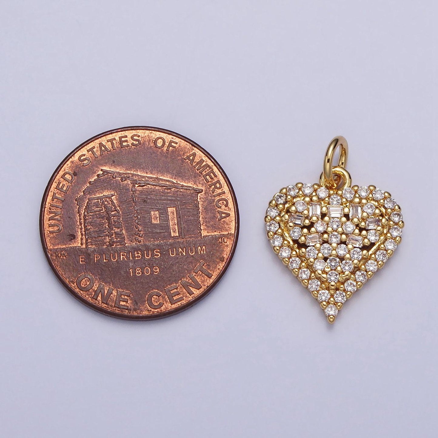 24k gold filled clear cz micro paved heart add-on charm for valentine jewelry collection gift idea | ac311