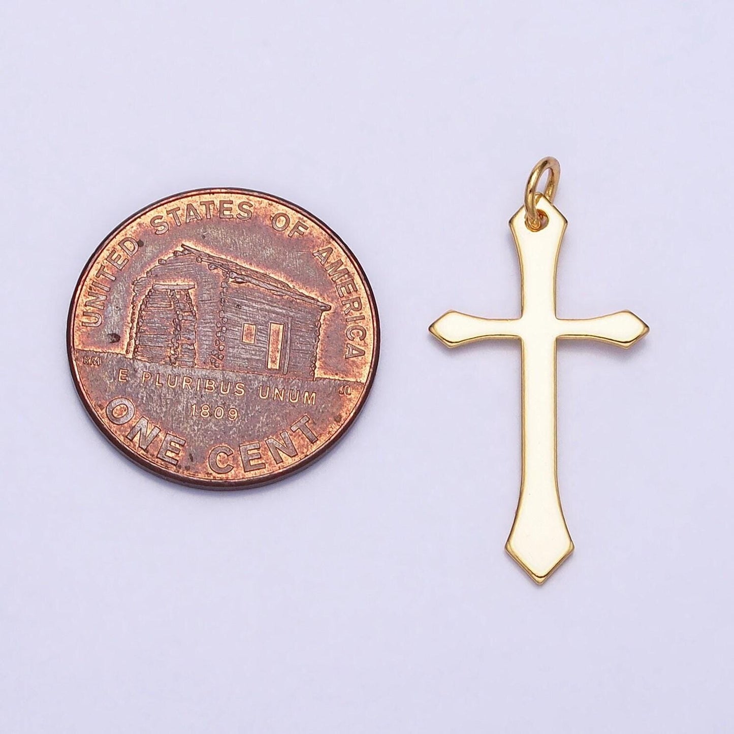 Dainty 16k gold filled cross pendant for rosary religious necklace earring supply ac1327