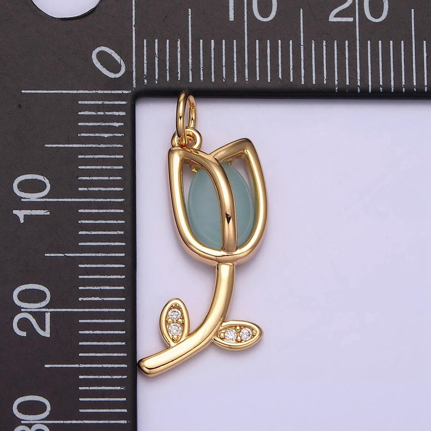 Mini gold tulip charm cz silver tulips flower buds pendant spring floral jewelry inspired netherland travel charm ac777 ac778