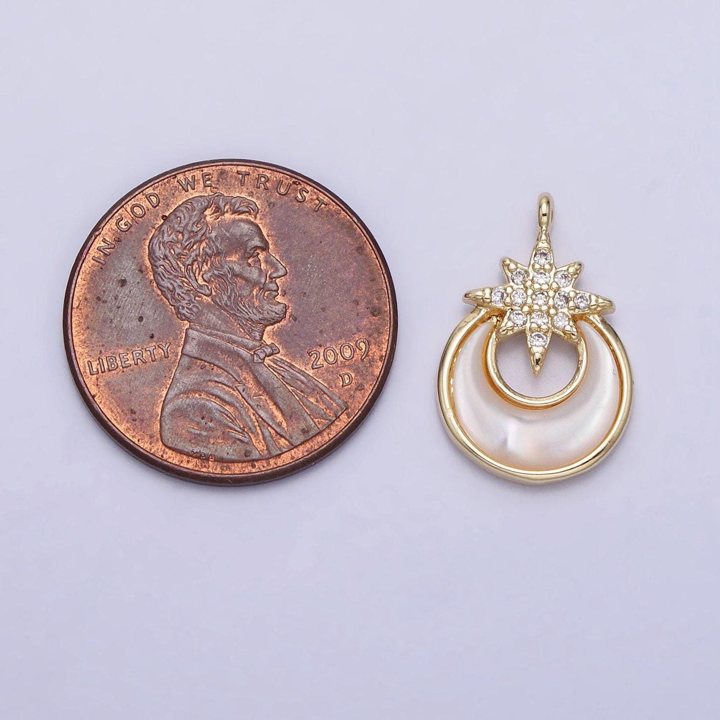 Dainty white pearl crescent moon star charm gold filled star charm necklace celestial pendant for necklace bracelet component ac-1049