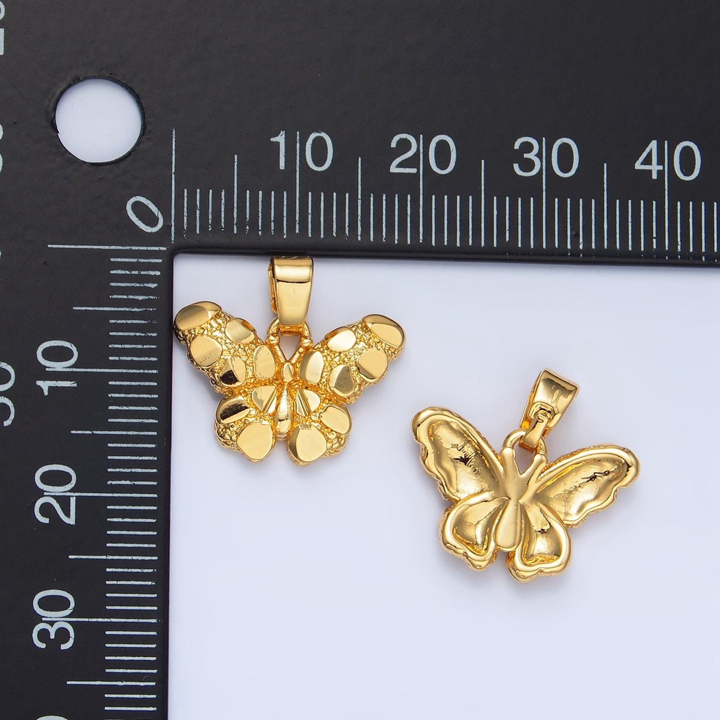 Gold butterfly mosaic tile charm for necklace pendant geometric jewelry making supply aa942