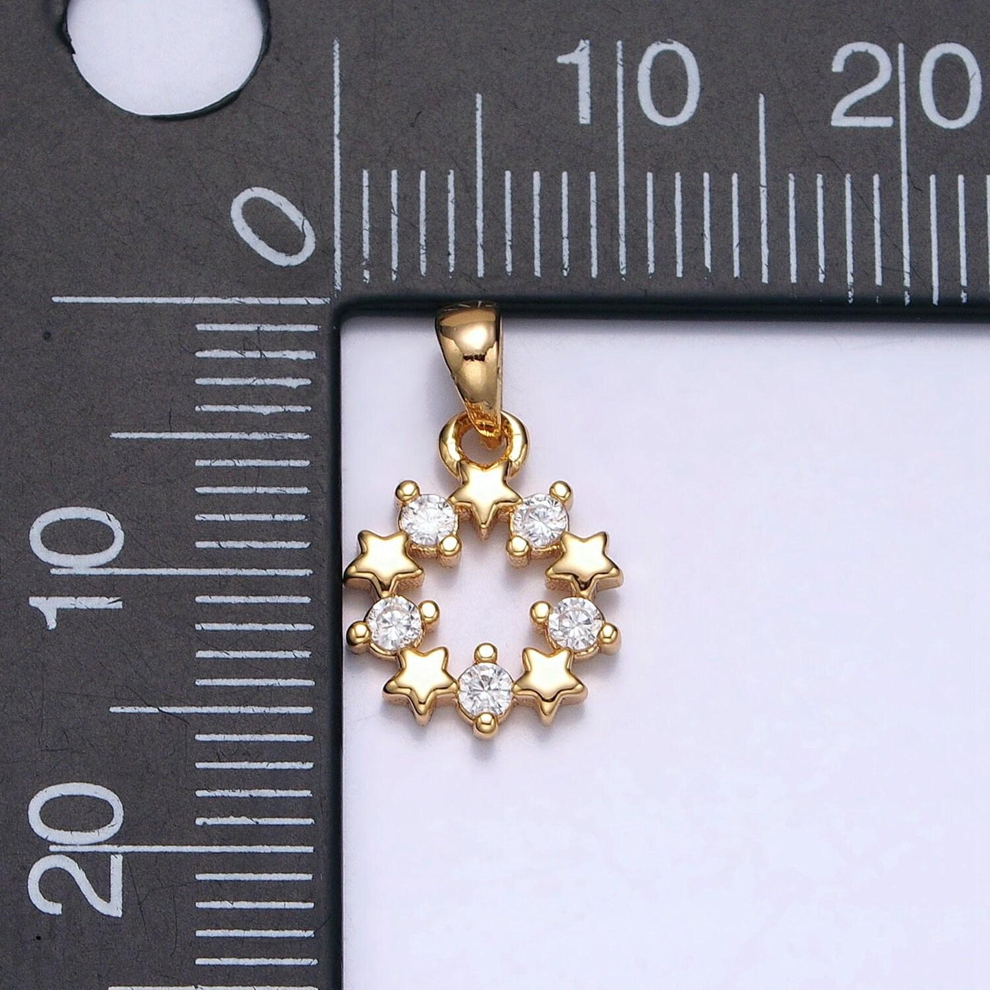 Tiny star charm cubic star pendant gold plated for earring bracelet necklace component -321
