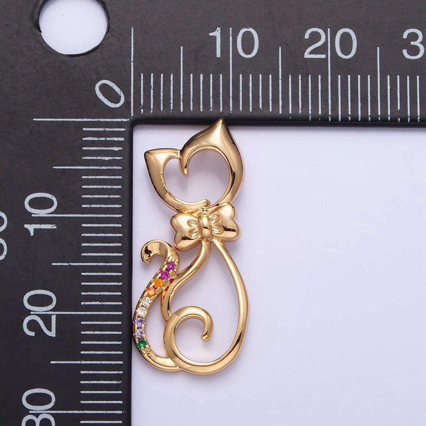 Dainty 16k gold filled cat pendant micro pave silver kitty charm animal jewelry pet lady cat jewelry gift aa305 aa306