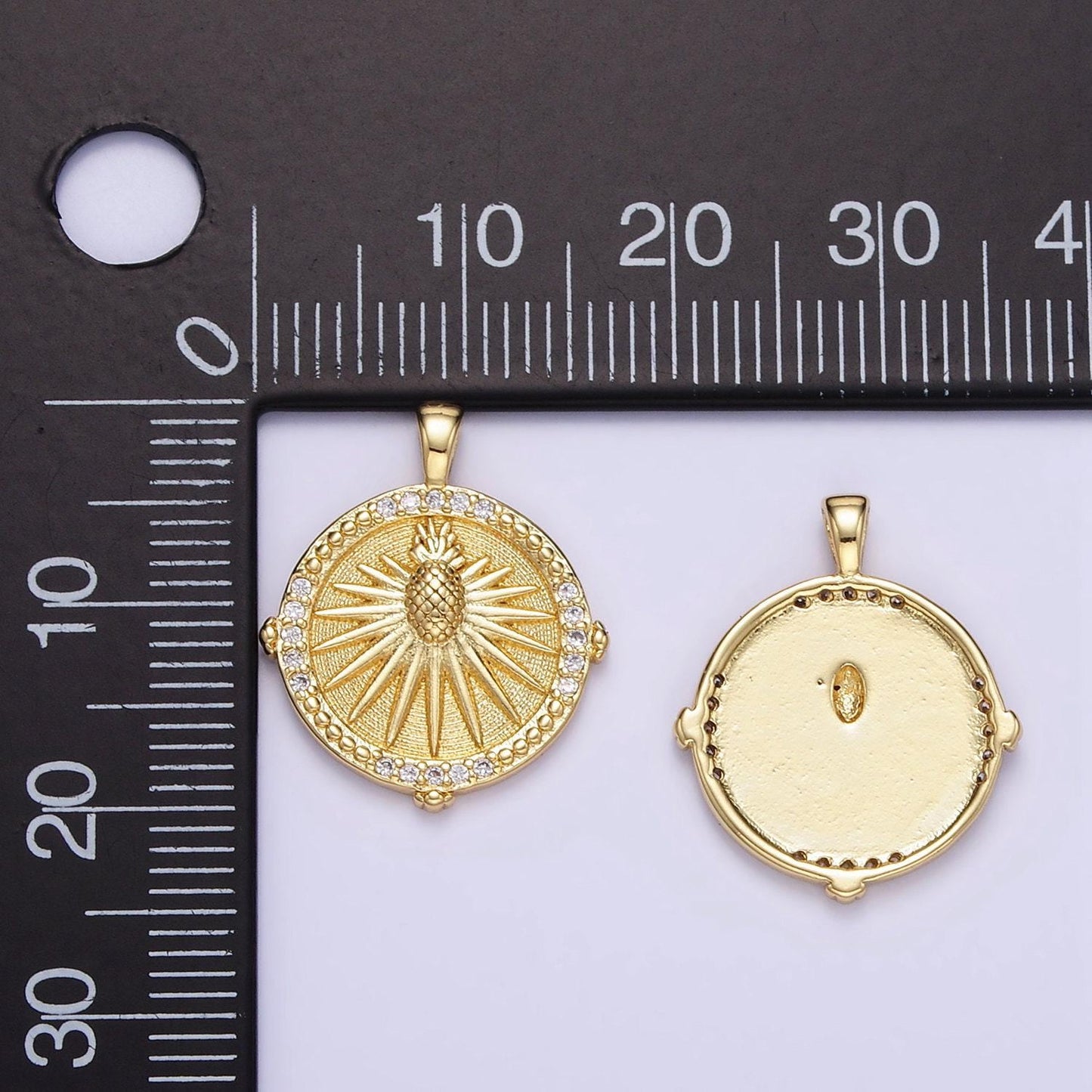 24k gold fille pineapple pendant charm dole fruit medallion pendant for diy jewelry aa1346