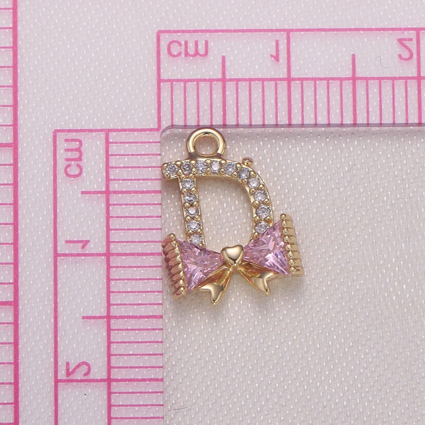 1x mini cubic bow charm, 14k gold plated bow tie pendant, clear micro cz pave bowtie charm, 10x14mm, jewelry findings, -974, -975