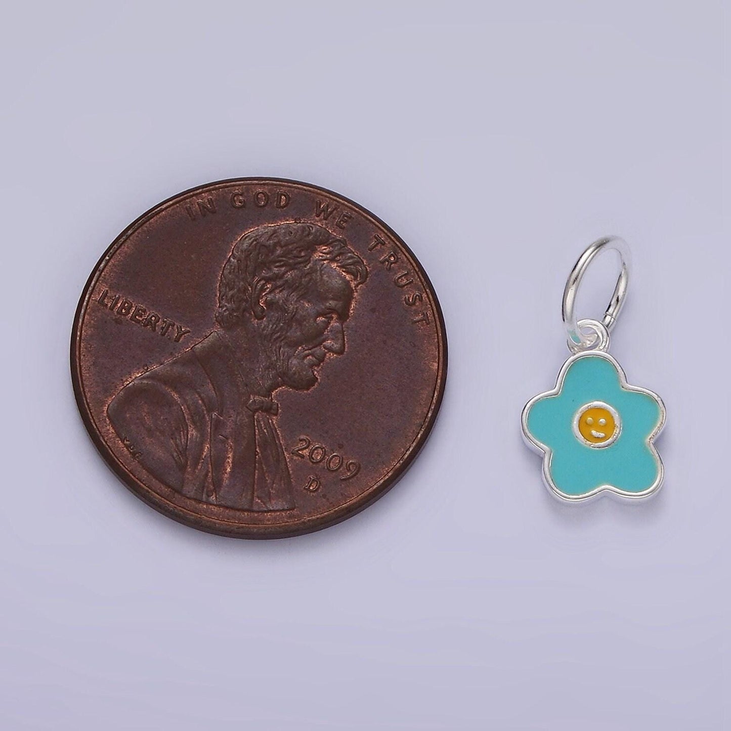 S925 blue daisy charms for bracelet necklace pendant | sl-421