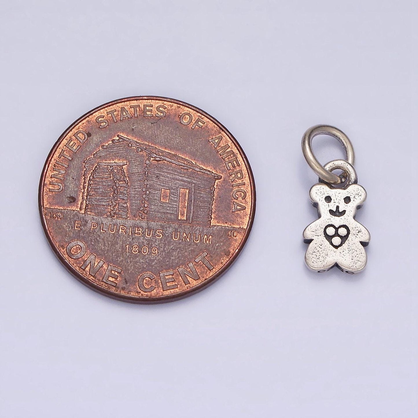Small sterling silver teddy bear face charms, silver bear charm for kids bracelet charm jewelry supplies sl-279