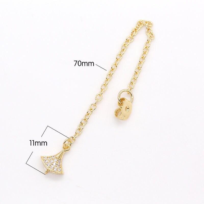 1 pair cubic pendulum drop ear back 70mm long 1mm thick earring back stopper for earring making components jewelry findings wholesale-839