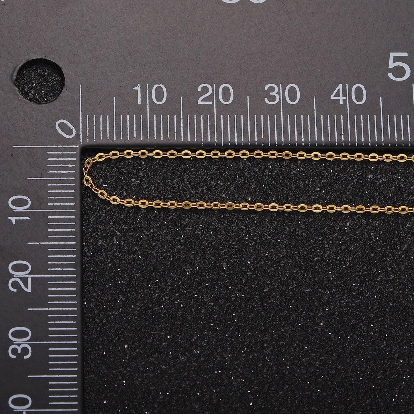 16k gold vermeil s925 sterling silver 1mm dainty cable 15.5 inch chain necklace | wa-1957