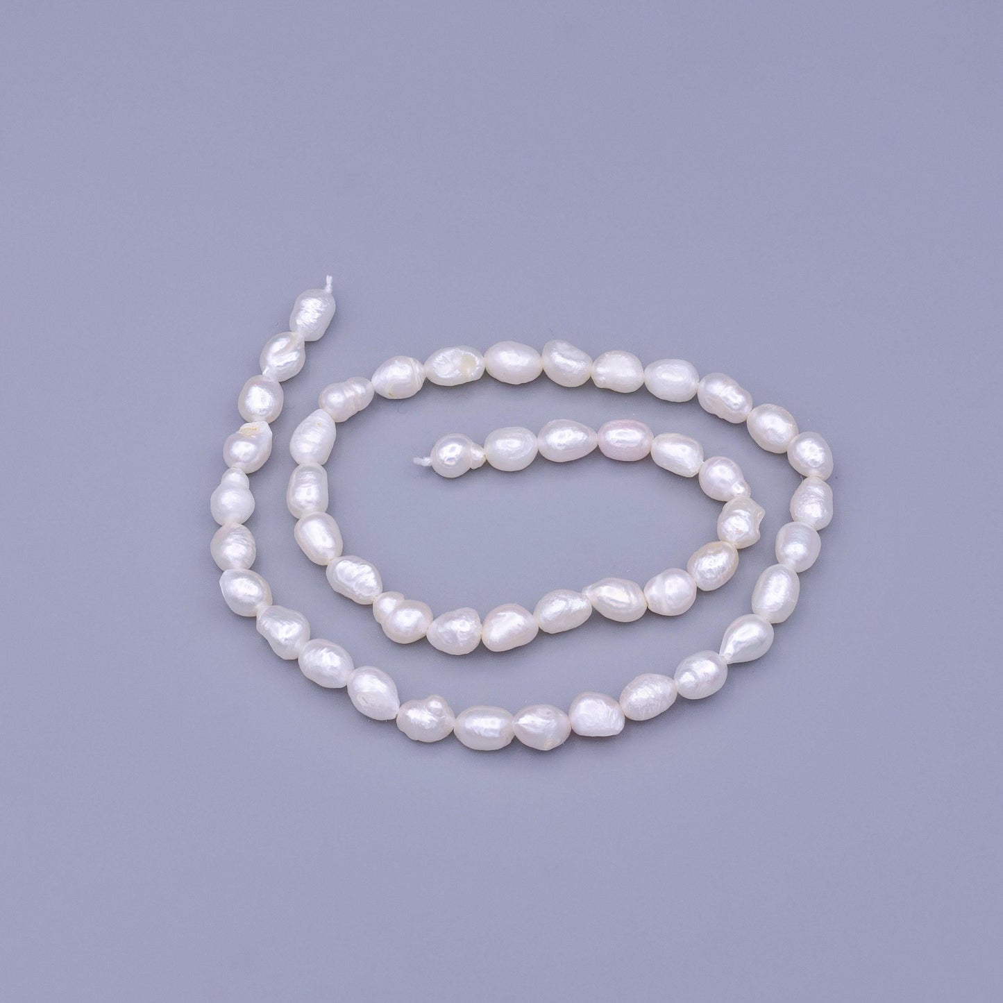 Aaa pearls beads genuine freshwater pearl 5.5mm small off round oval potato pearl white per strand wholesale wa-1672
