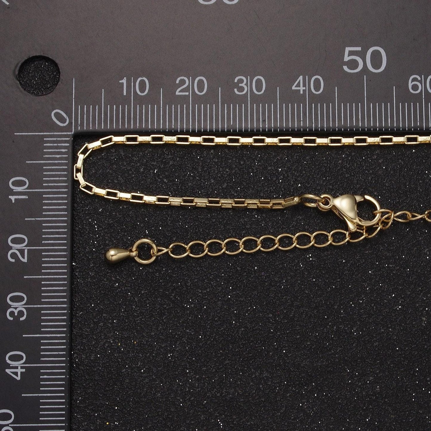 Dainty gold box chain necklace 18 inch + 2 inch extender layering jewelry wa-870
