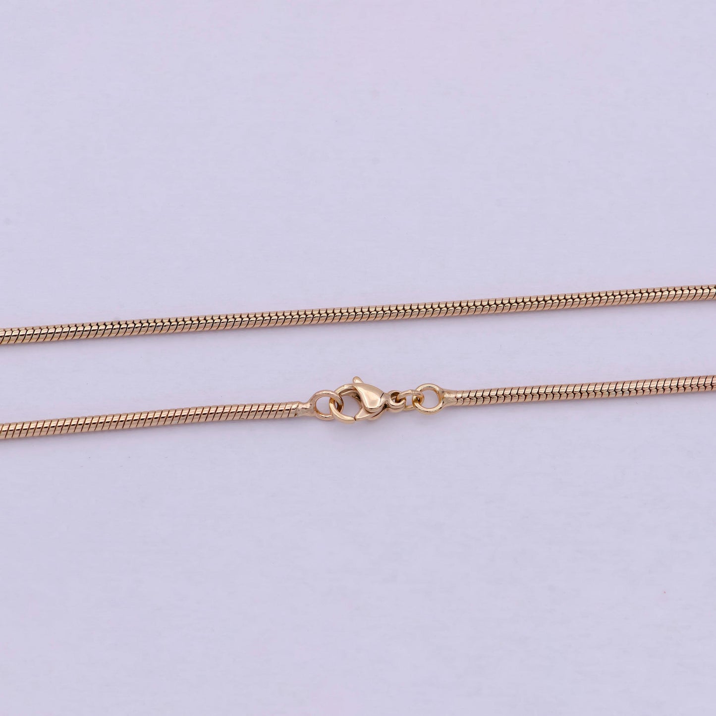 Rose gold omega necklace, 18k gold filled 1.8mm width finished chain, layering 19.7 inch omega necklace with lobster clasps | wa-618