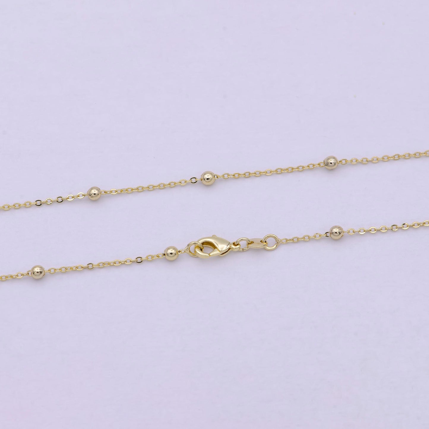 14k gold filled chain, 3mm bead width, 24 inch layering satellite cable necklace | wa-616