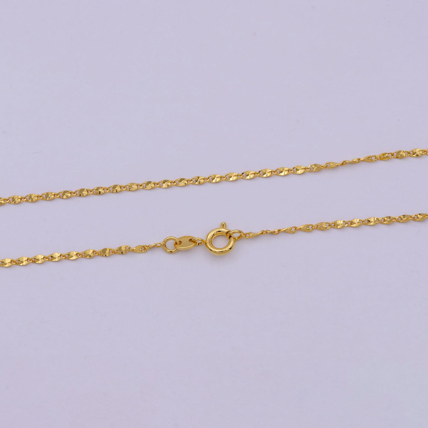 Fancy link chain necklace 18 inch long 1.5 mm thick ready to wear 24k gold filled chain | wa-537