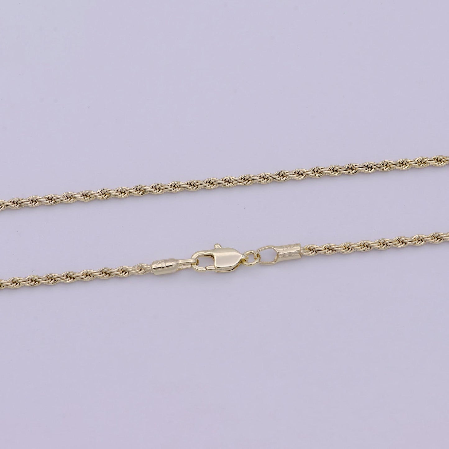 Twisted rope chain necklace - 14k gold filled necklace chain - 20 inches rope necklace w/ lobster clasps wa-526