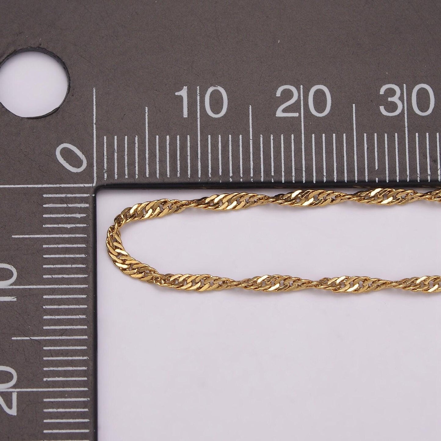 1pc 17.9''+ 2"ext. ready to use gold singapore necklace chain, layering spiral chain dainty necklace, perfect for pendant necklace, wa-442