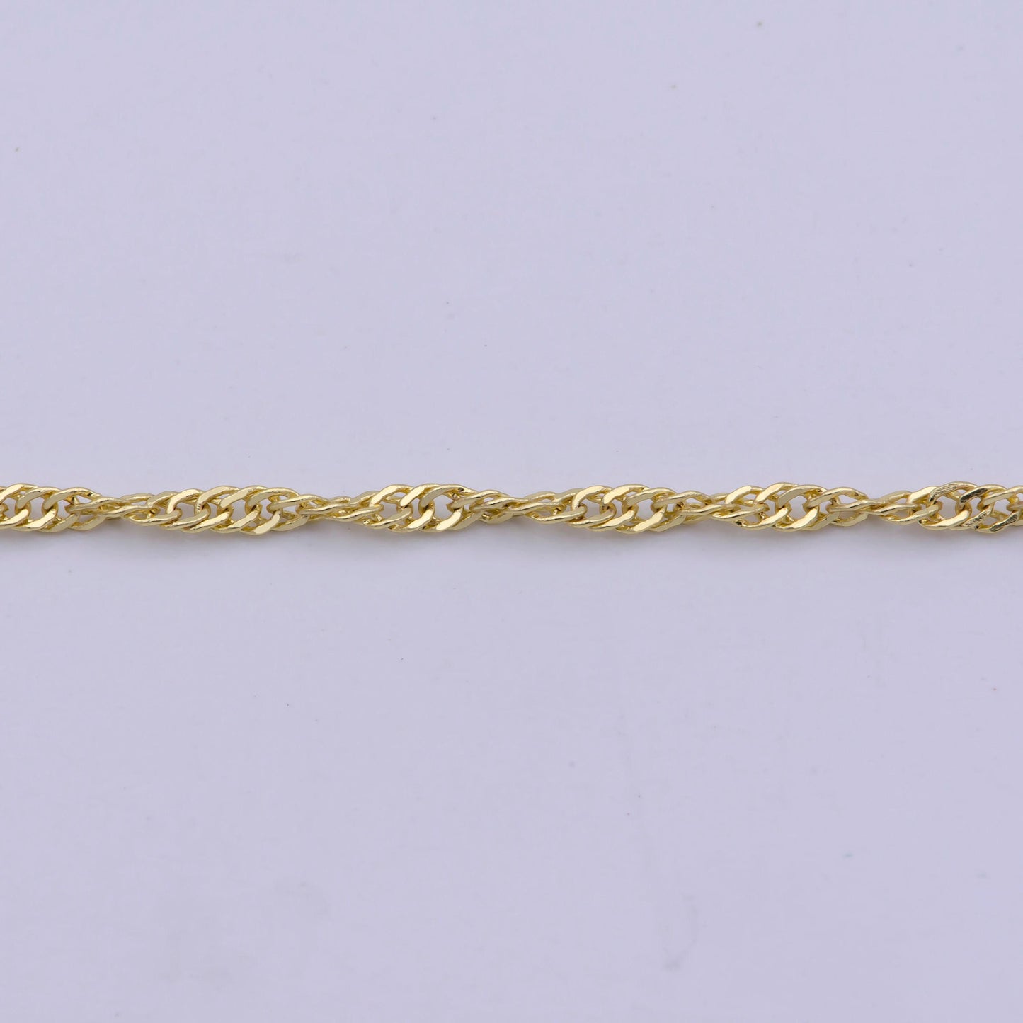 1pc 17.7'' ready to use gold twisted necklace chain, layering singapore chain dainty necklace, for pendant charm necklace making, wa-420