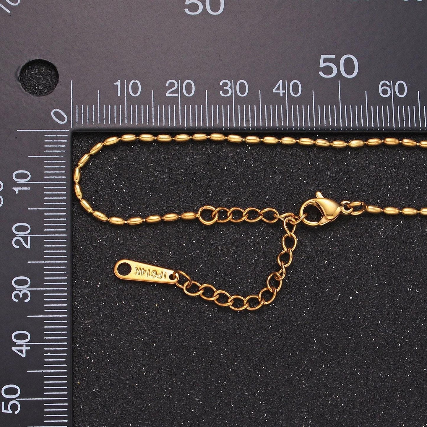 Stainless steel 1.4mm tube bead 16 inch choker necklace | wa-2419