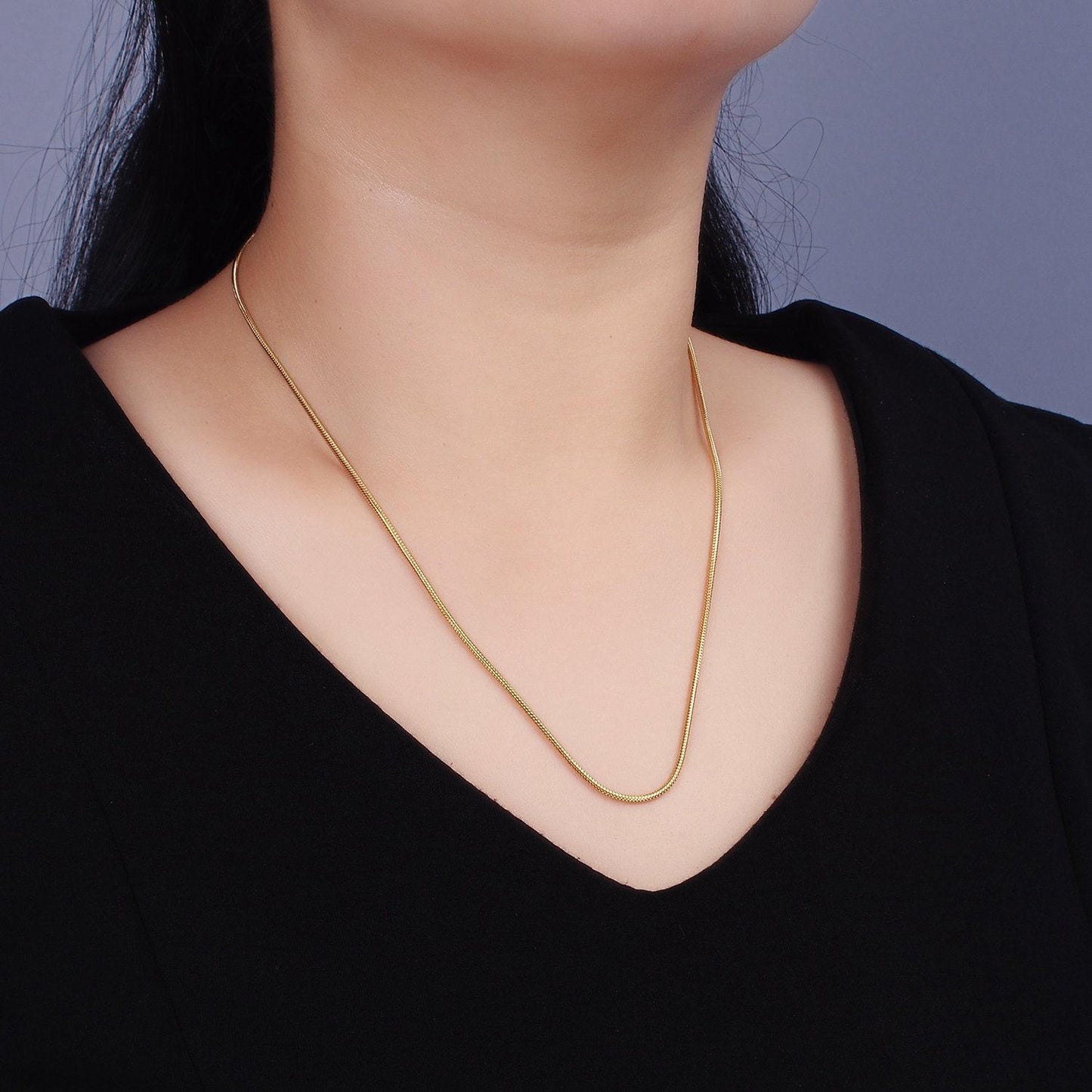 Dainty stainless steel snake chain, 1.5mm snake chain necklace tarnish free, wholesale snake necklace for women or men jewelry making wa2305