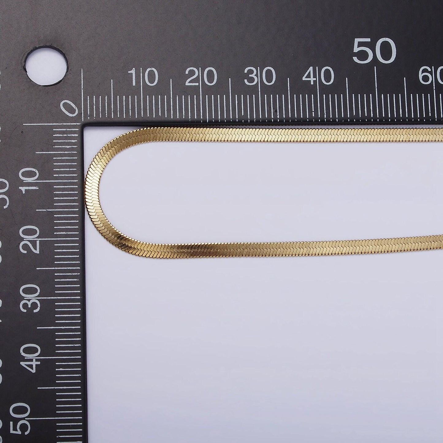 Stainless steel 2.5mm herringbone minimalist 16.5 inch chain choker necklace | wa-2043