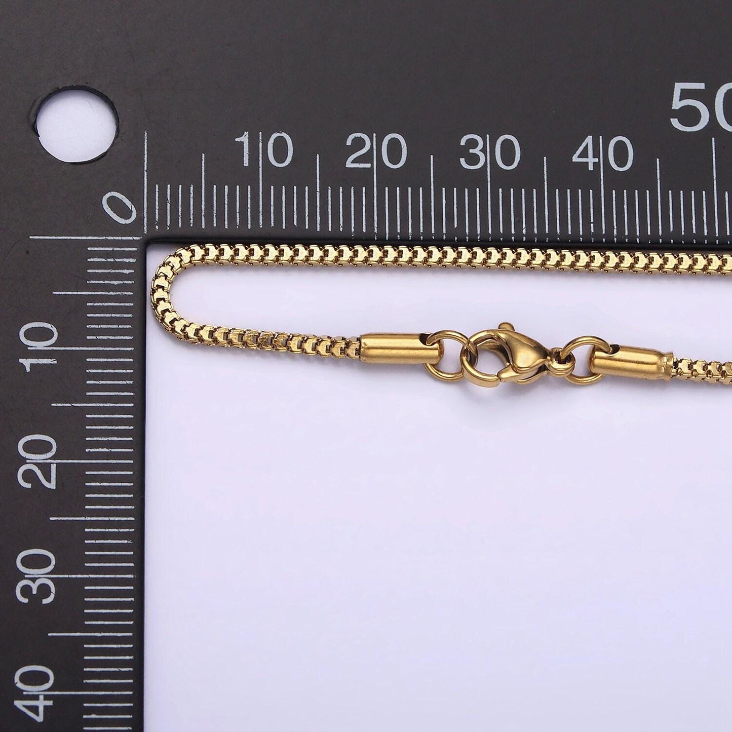 Stainless steel 1.5mm dainty box chain 18 inch layering necklace | wa-2020