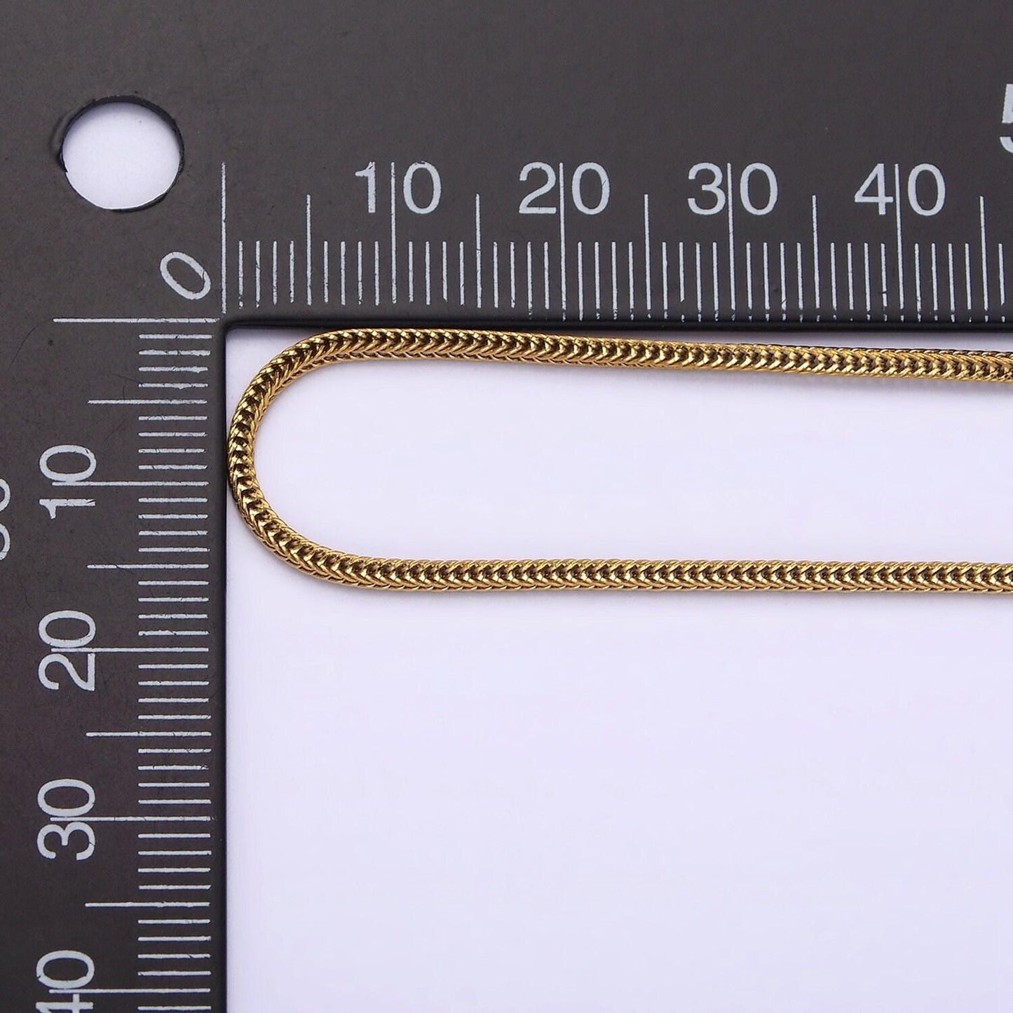 Stainless steel 1.5mm fox tail minimalist 18 inch layering chain necklace | wa-2019