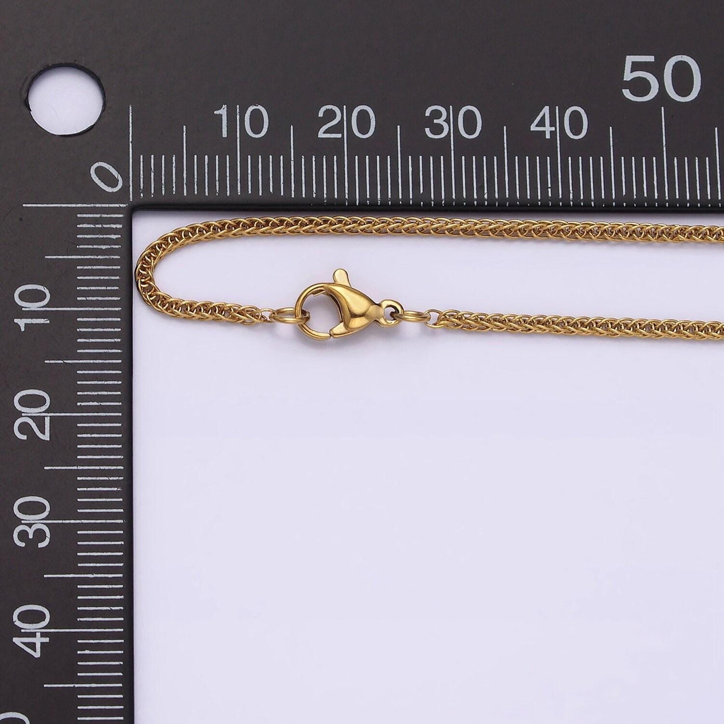 Stainless steel 1.5mm dainty curb chain 18 inch layering necklace | wa-2000