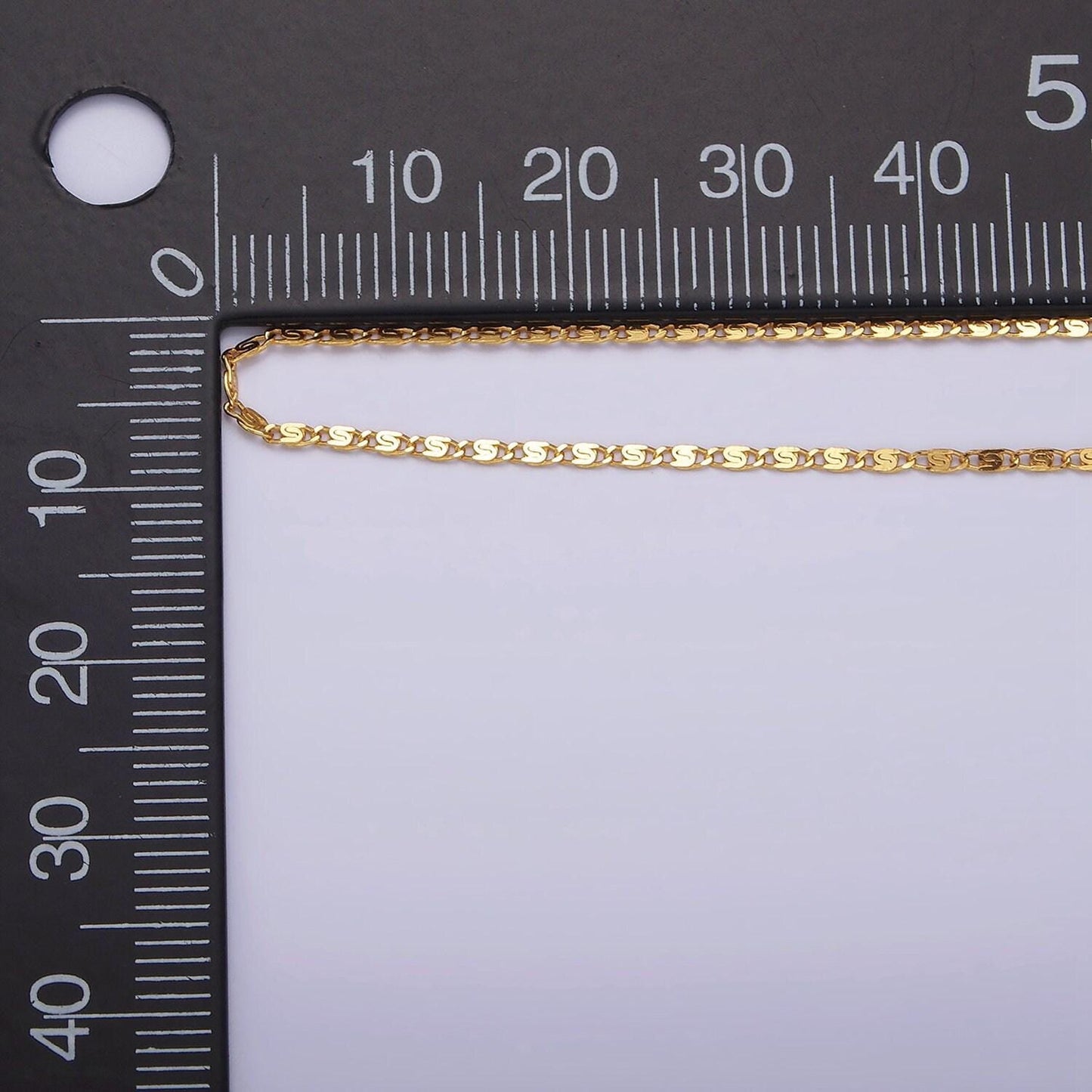 24k gold vermeil s925 sterling silver 1.2mm dainty scroll 15.5 inch chain necklace | wa-1984