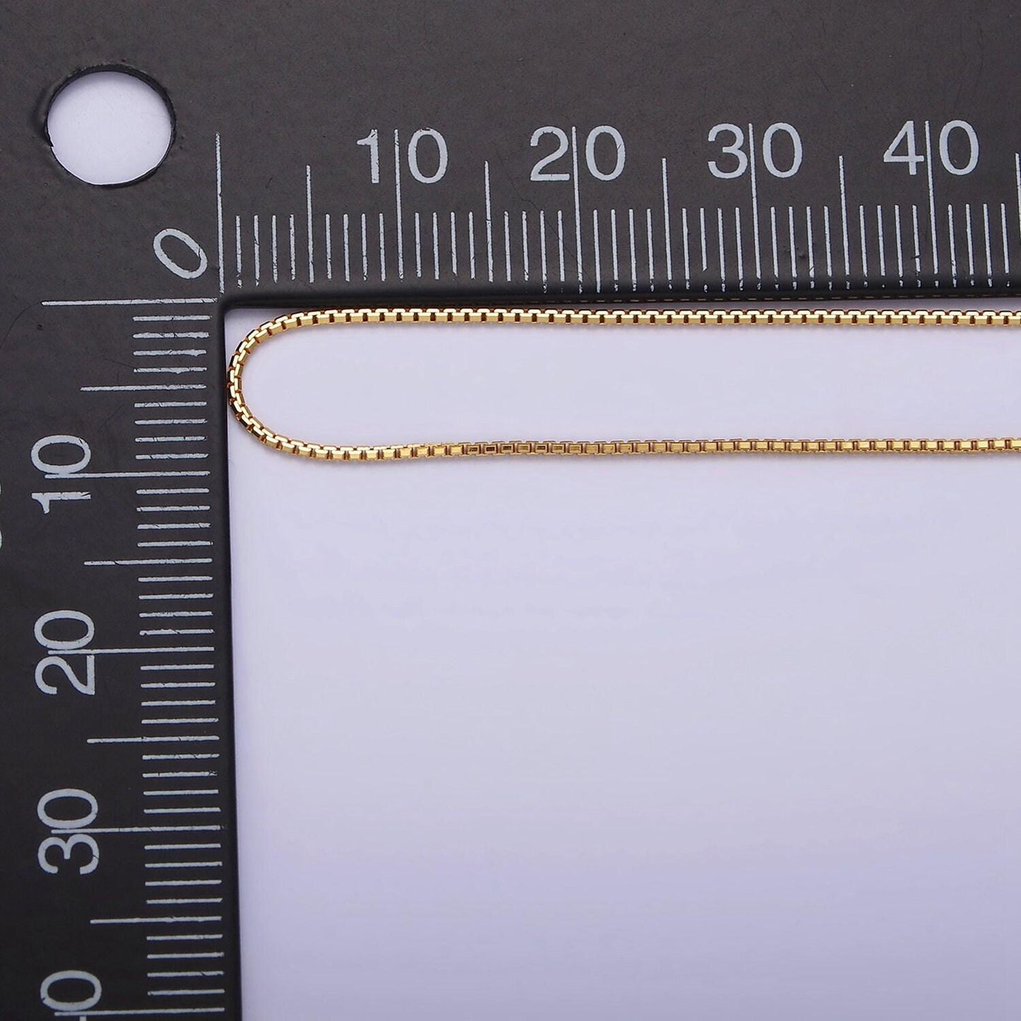 Dainty 24k gold vermeil box chain necklace 925 sterling silver necklace chain w/ heavy 24k gold plated 15.35 inch + 2 inch extender | wa1982