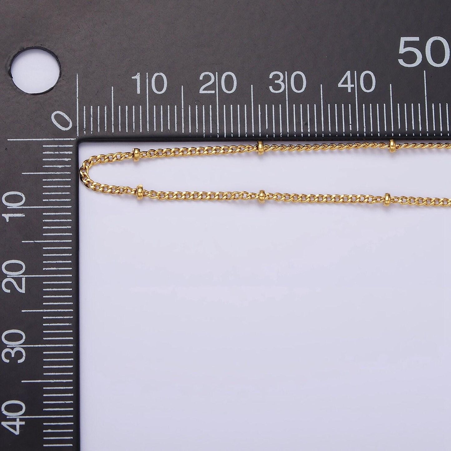 24k gold filled beaded cable chain necklace, silver gold satellite chain necklace 18 inch | wa1843 wa1844