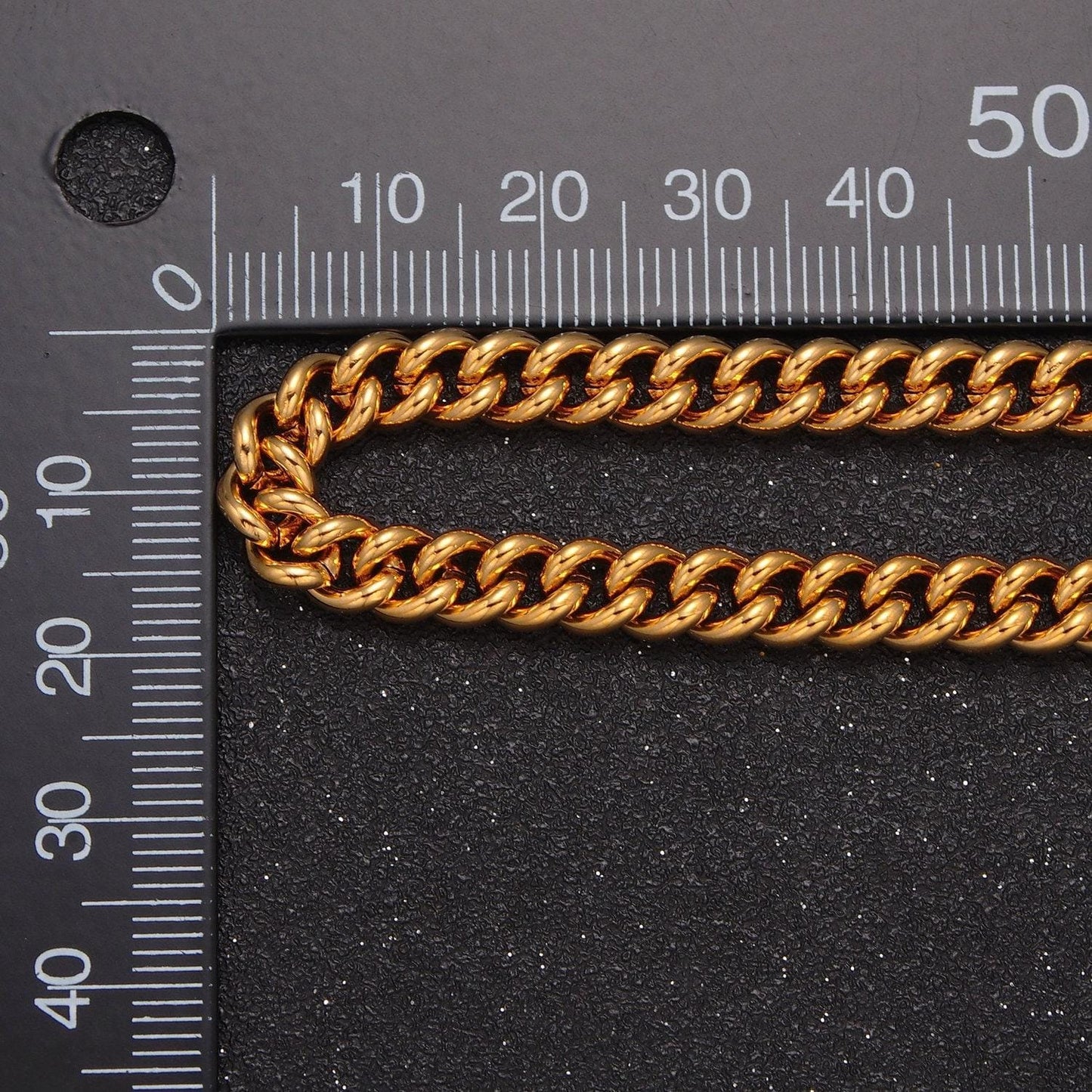 24k gold filled 6mm curb chain, unfinished 19.5 inch curb wholesale chain for diy jewelry making, wa-1398