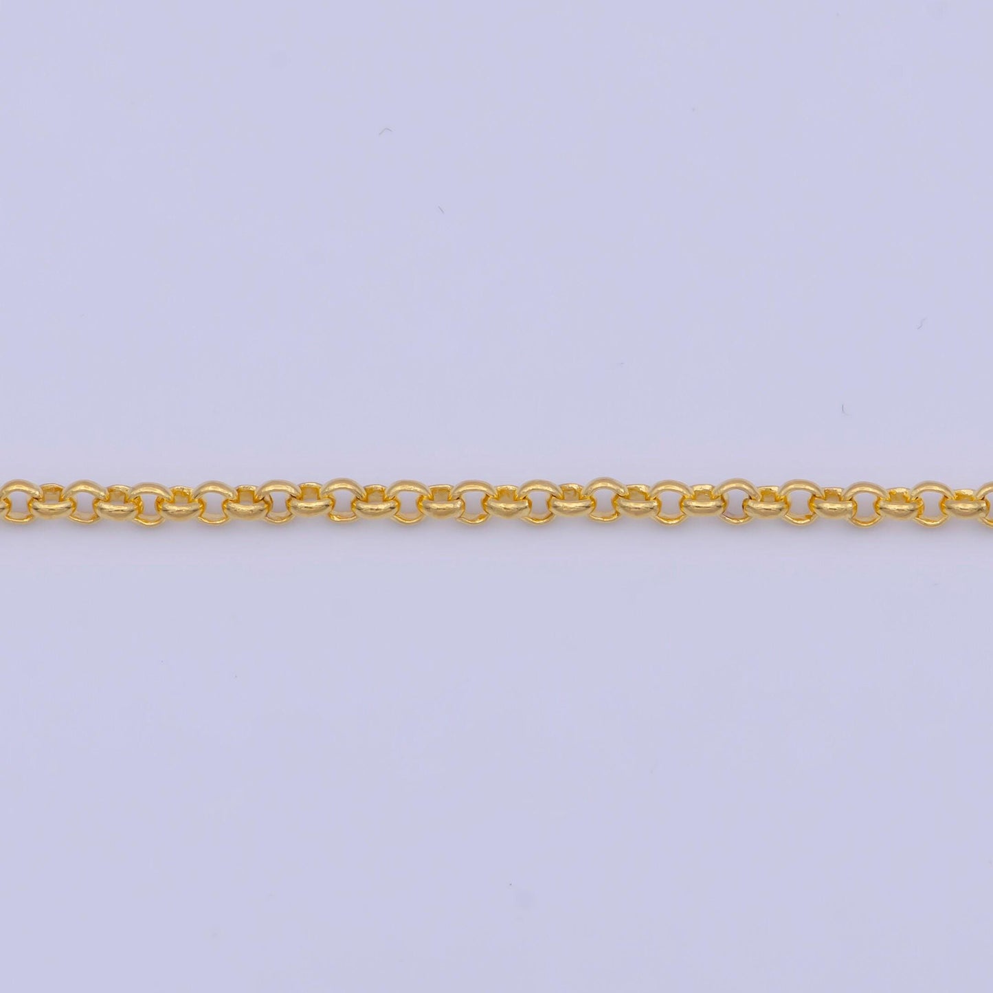 1.7mm gold rolo chain necklace, 24k gold plated 17.5" rolo link ready to wear necklace | wa-1150