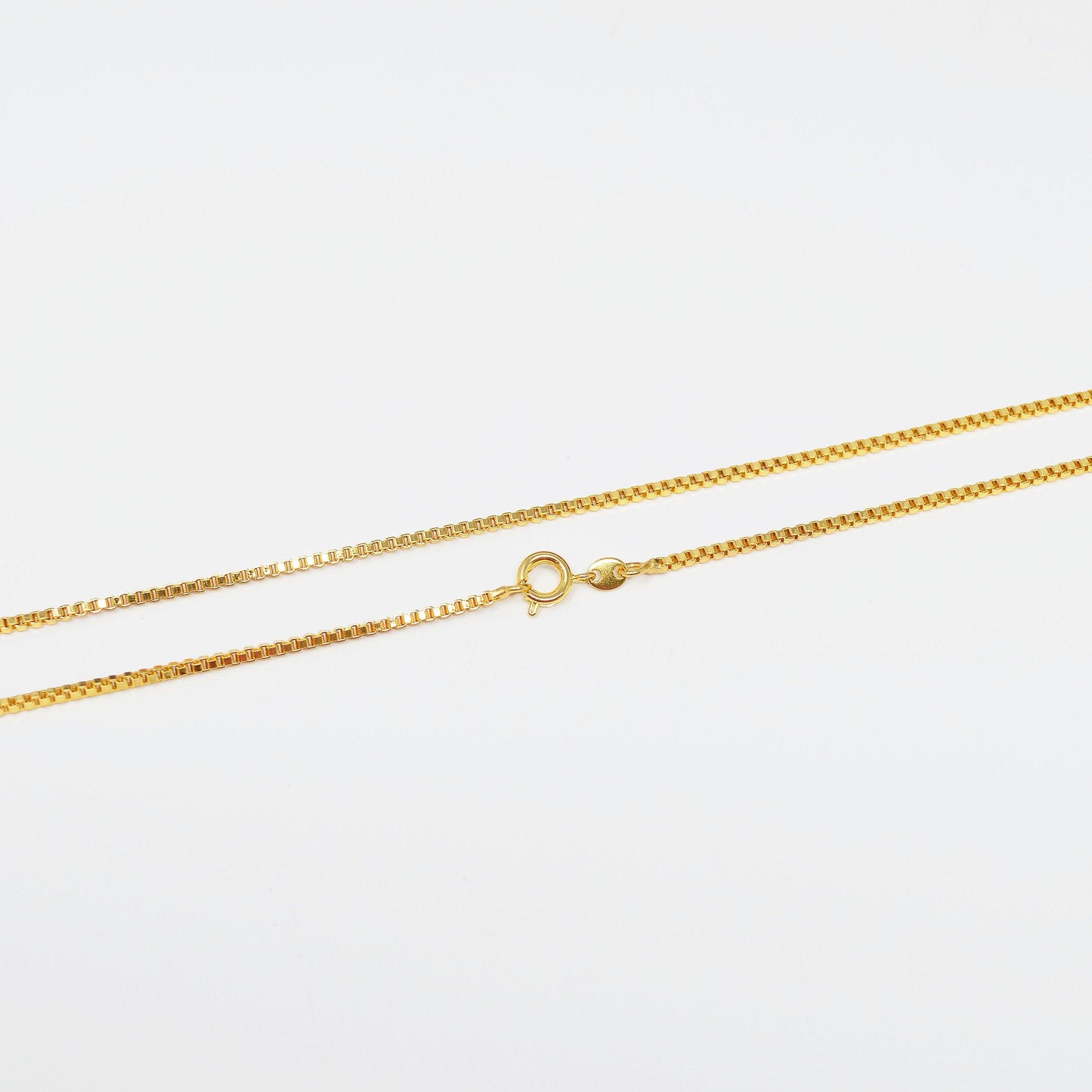 1pc 19.9'' ready to use 1.6mm 24k gold plated rolo box necklace chain,layer round chain bold necklace,for pendant charm necklace making, 994