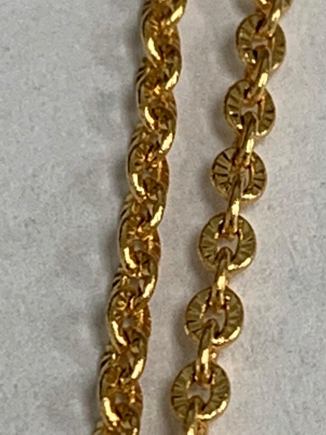 17.5'' ready to use 24k sunburst gold rolo necklace chain,layering rolo chain unique necklace, for pendant charm necklace making, 972