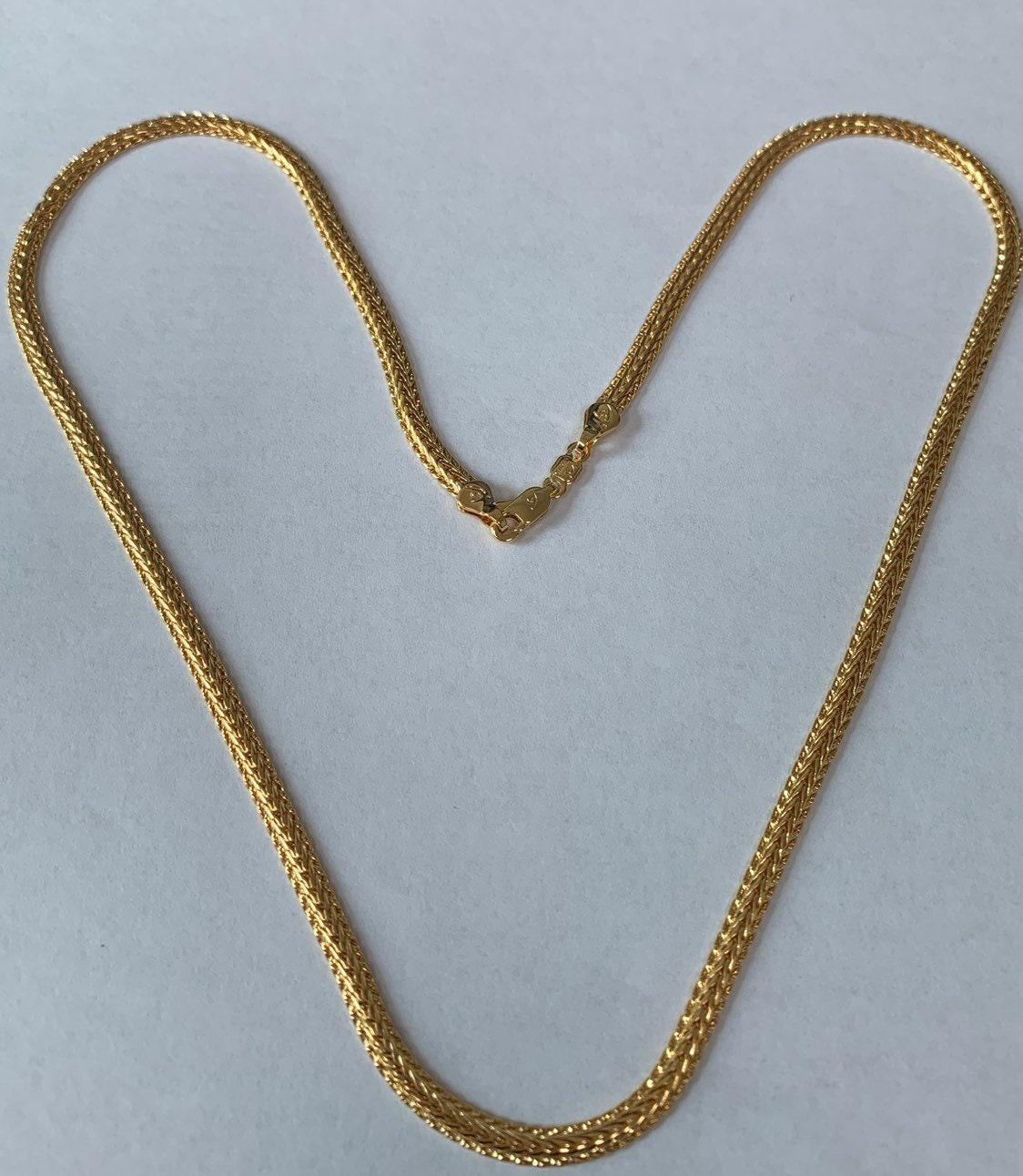 1pc 23.8'' ready to use gold franco wheat necklace chain, layering unique chain bold necklace, perfect for pendant charm necklace, 892