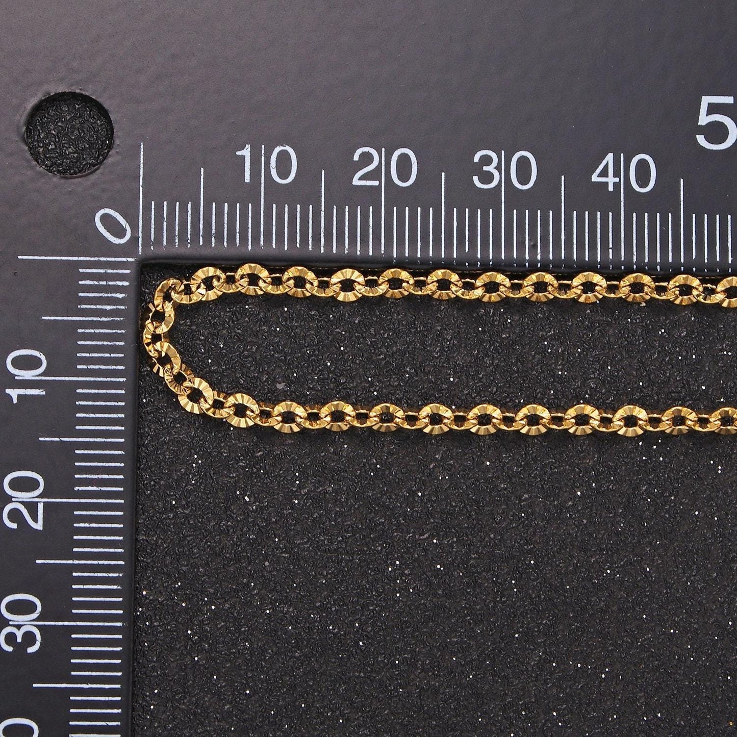 Stainless steel rolo chain by yard sunburst oval cable chain textured chain for jewelry making | roll-1465